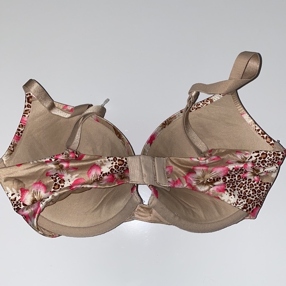 Victoria’s Secret Plunge 32DD Bra Cheetah Print Floral Bling Padded adjustable - Picture 5 of 7
